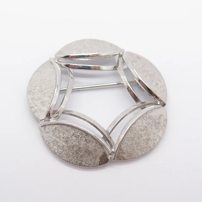 925 Sterling Silver Vintage A&Z Textured Pin Brooch