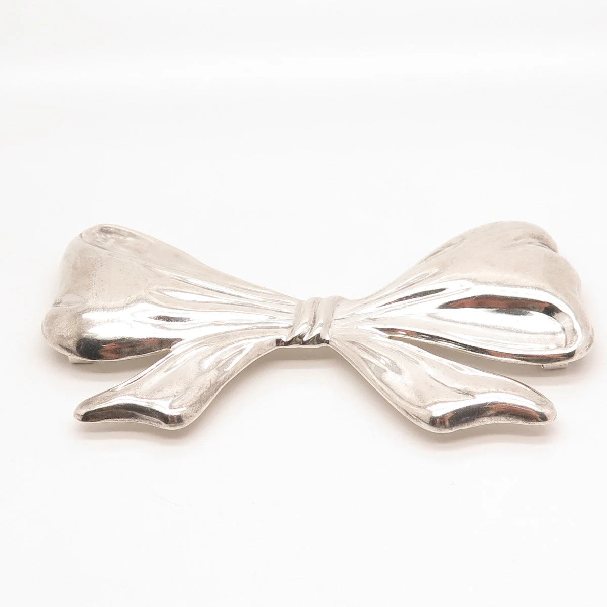 925 Sterling Silver Vintage Bow Large Pin Brooch