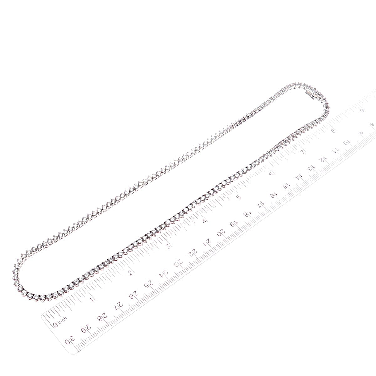 925 Sterling Silver Round-Cut C Z Tennis Chain Necklace 18"