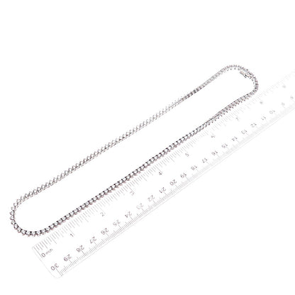 925 Sterling Silver Round-Cut C Z Tennis Chain Necklace 18"