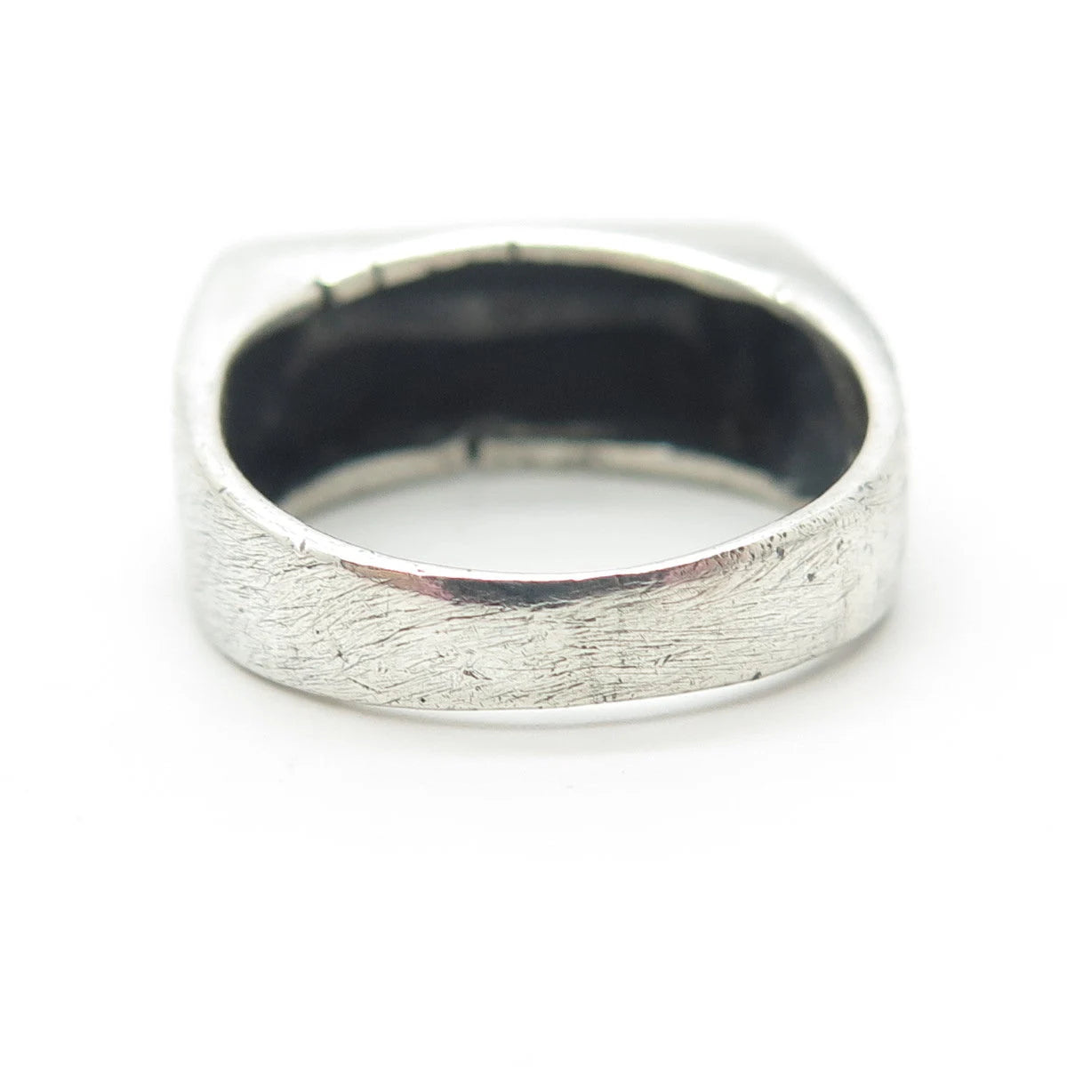 925 Sterling Silver Vintage Animal Print Bar Ring Size 8.25