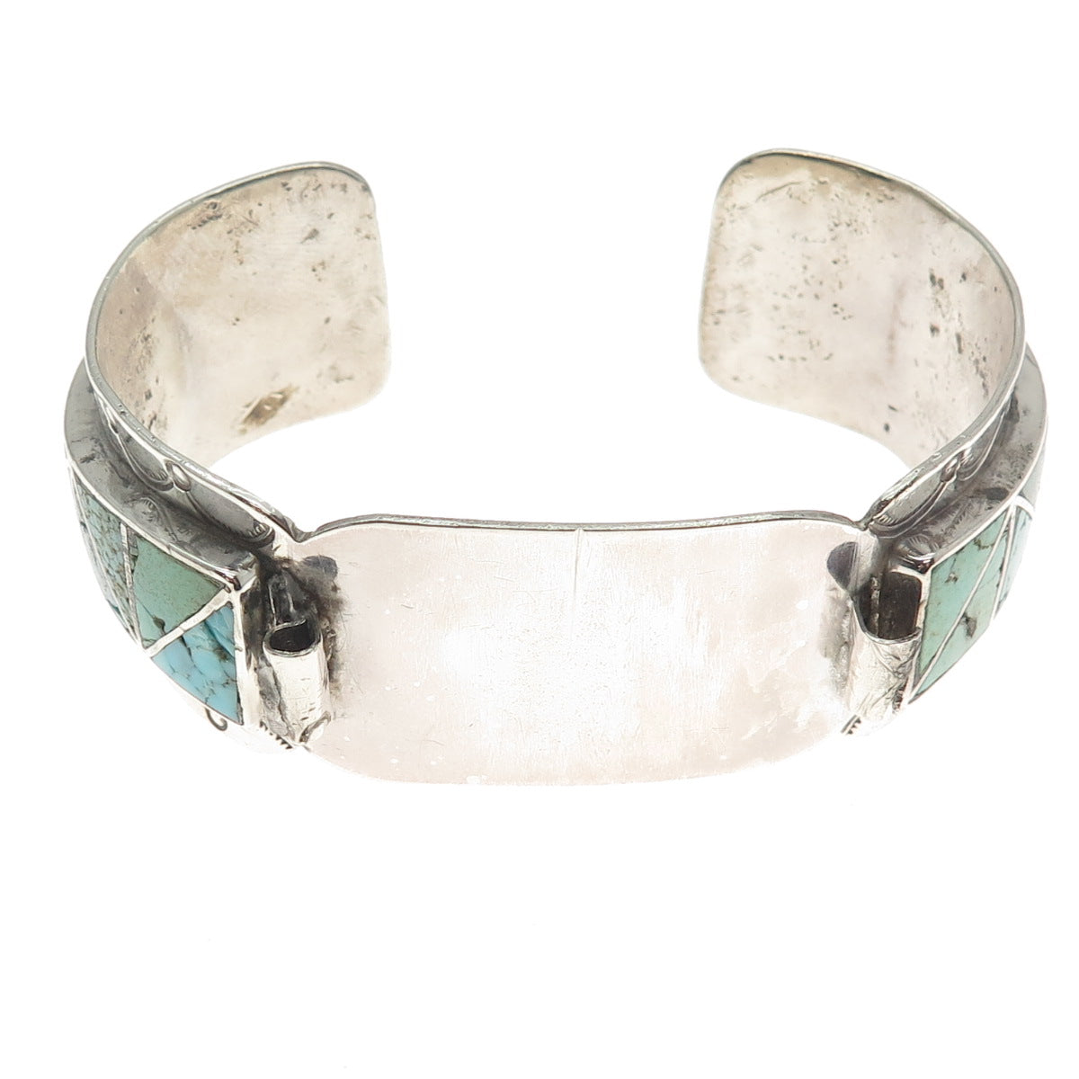 Old Pawn Sterling Vintage Multi-Turquoise Adjustable Watch Band Bracelet 6.5"