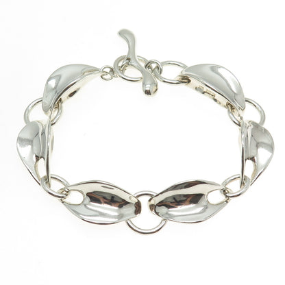 ROBERT LEE MORIS 925 Sterling Silver Vintage Modernist Link Bracelet 7.75"