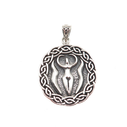 Peter Stone Sterling Silver Vintage Nile River Goddess Oxidized Charm Pendant