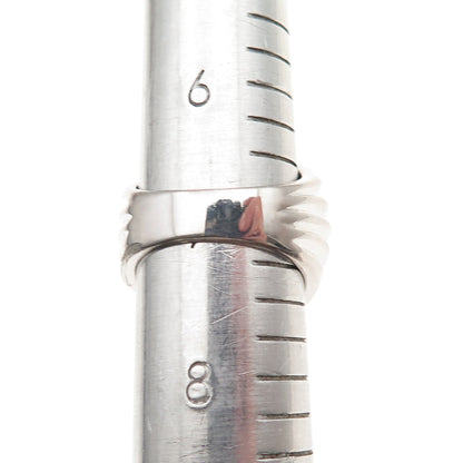 SX Sally C 925 Sterling Silver Vintage Modernist Ribbed Ring Size 7.25