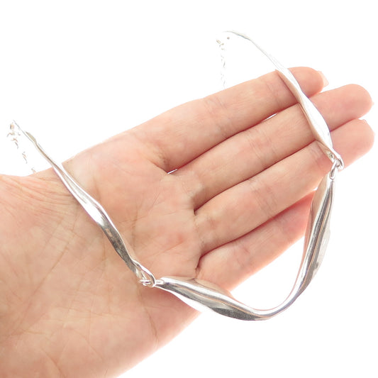 HAGIT GORALI 925 Sterling Silver Vintage Israel Modernist Chain Necklace 20"