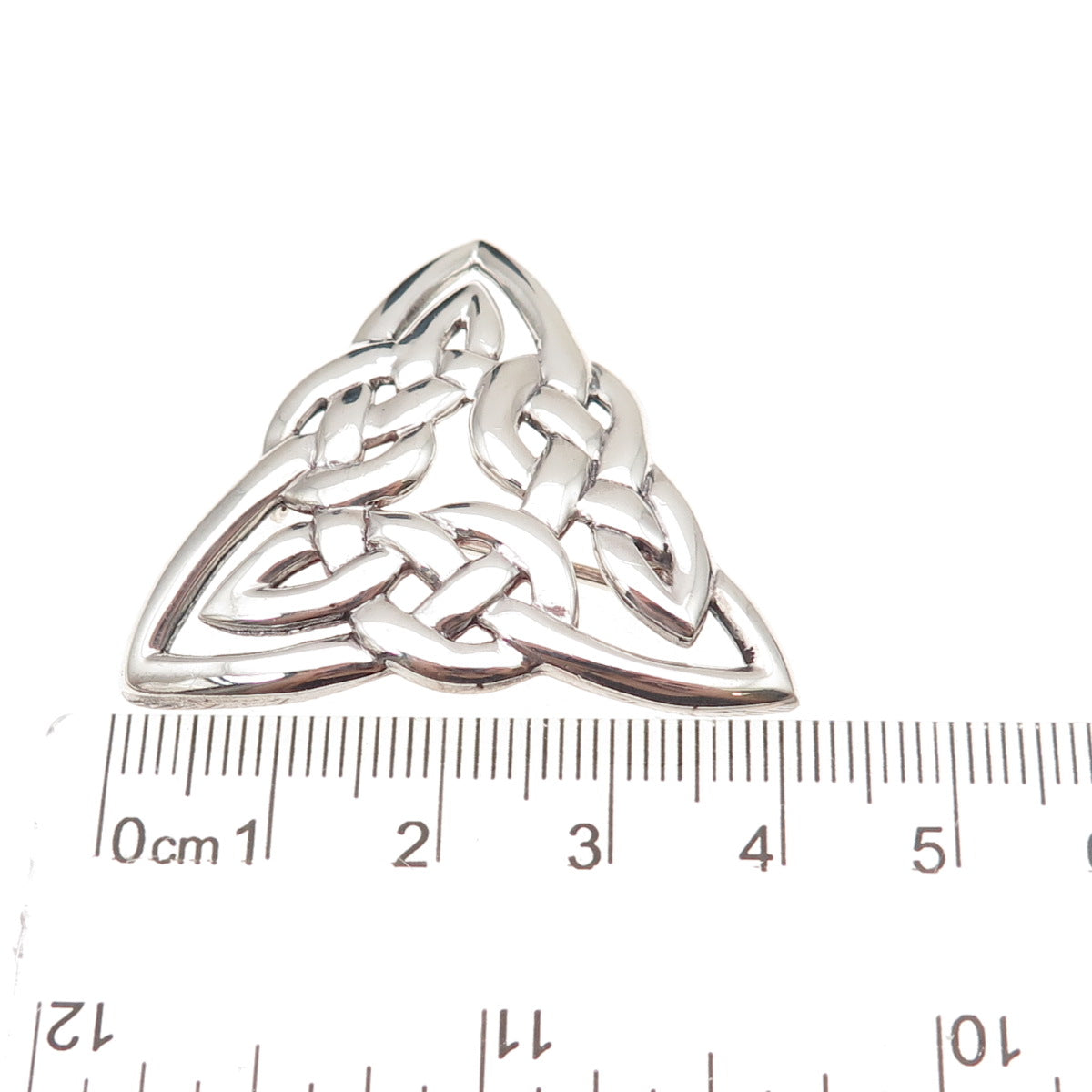 Solvar 925 Sterling Silver Vintage Ireland Celtic Trinity Knot Pin Brooch