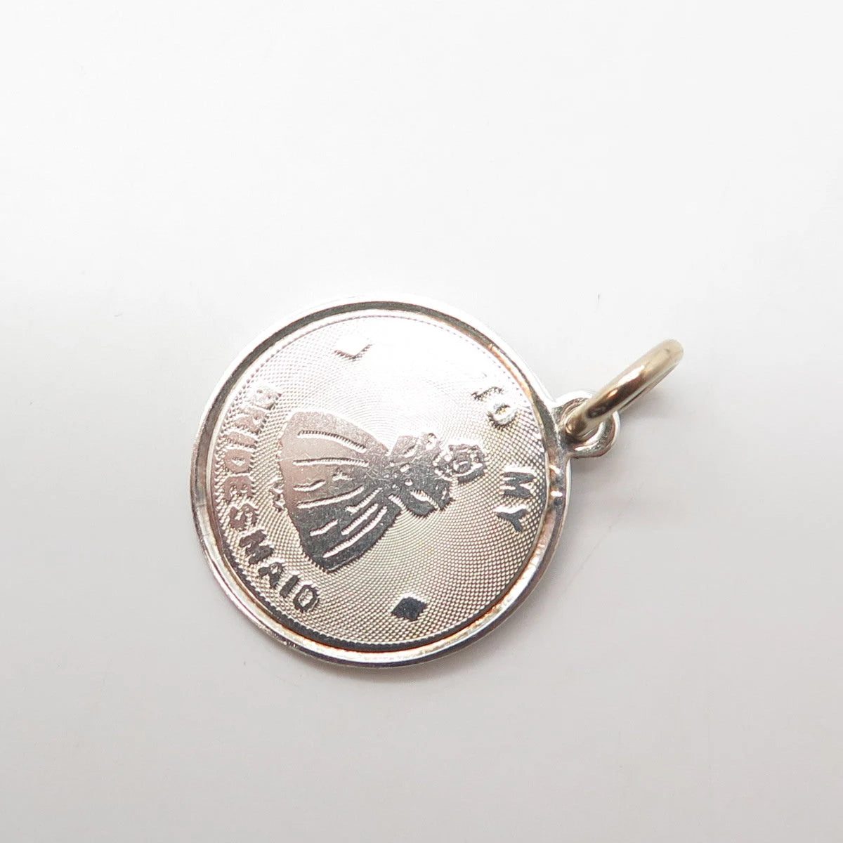 925 Sterling Silver Vintage "To My Bridesmaid" Charm Pendant