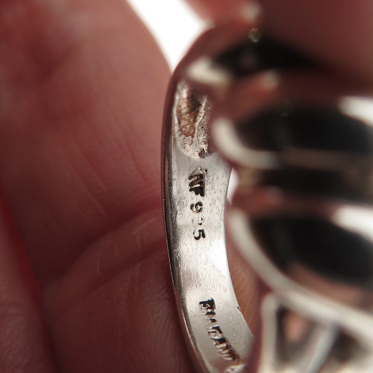 Chapal Zenray 925 Sterling Silver Vintage Modernist Oxidized Ring Size 6