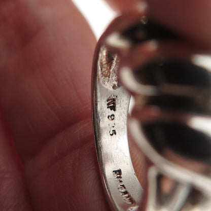 Chapal Zenray 925 Sterling Silver Vintage Modernist Oxidized Ring Size 6