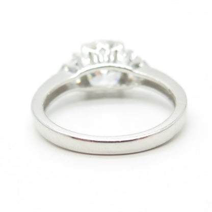 925 Sterling Silver C Z Engagement Ring Size 8.25