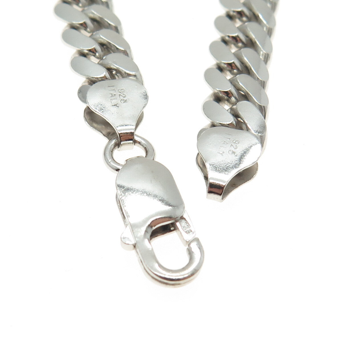 KARIZIA SPA KA-1772 925 Sterling Silver Italy Miami Cuban Link Bracelet 8.75"