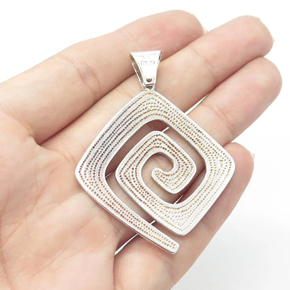 925 Sterling Silver Vintage 1979 Omega Tau Spiral Pendant