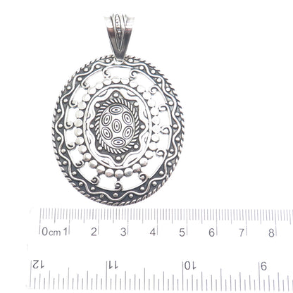 925 Sterling Silver Vintage Mexico Modernist Oxidized Pendant