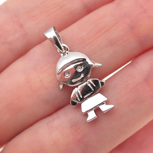 925 Sterling Silver Girl Charm Pendant
