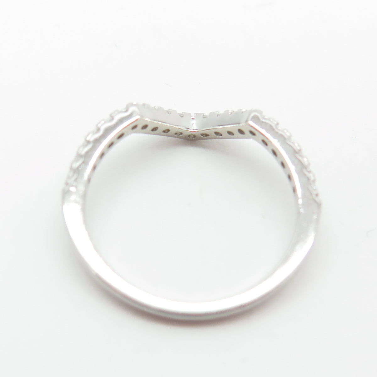 925 Sterling Silver Round-Cut C Z Stackable Ring Size 5