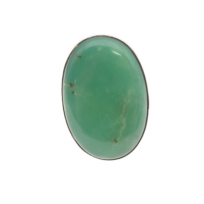 925 Sterling Silver Vintage Real Cabochon Chrysoprase Ring Size 7.5