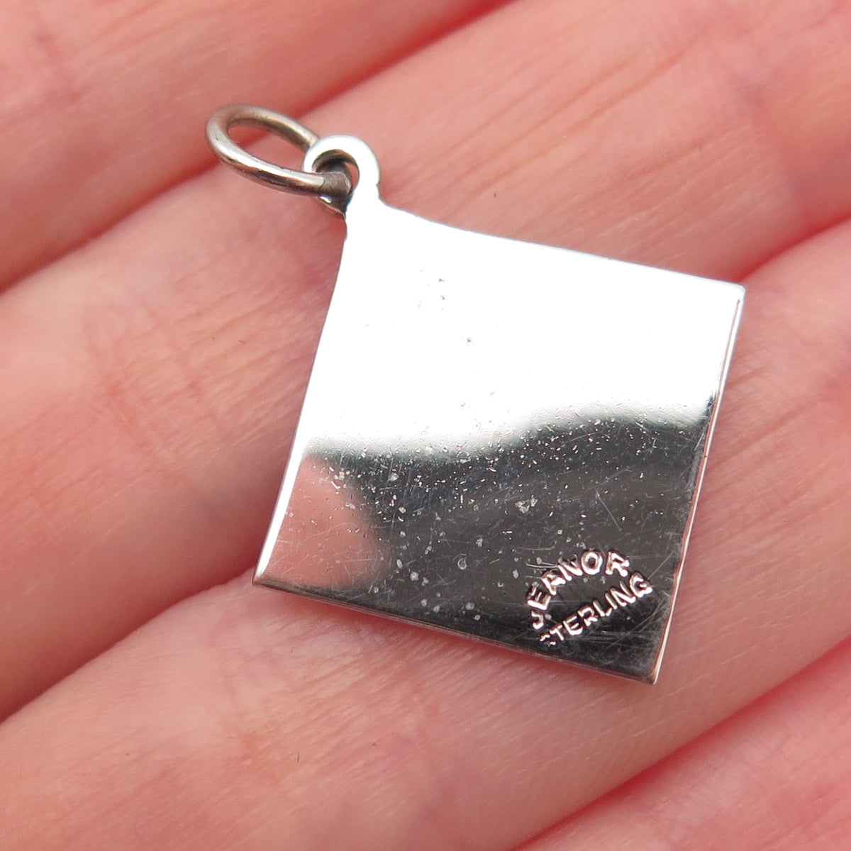 JEANOR 925 Sterling Silver Vintage Merry Christmas Nativity Mini Charm Pendant
