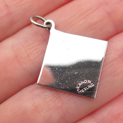 JEANOR 925 Sterling Silver Vintage Merry Christmas Nativity Mini Charm Pendant