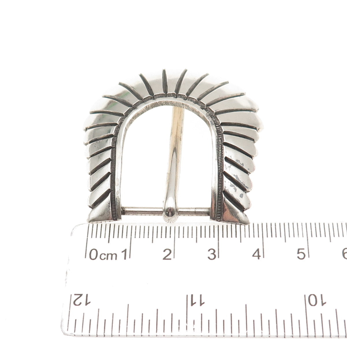 Kenneth Bill Navajo Old Pawn Sterling Silver Vintage Southwestern Belt Buckle