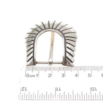 Kenneth Bill Navajo Old Pawn Sterling Silver Vintage Southwestern Belt Buckle