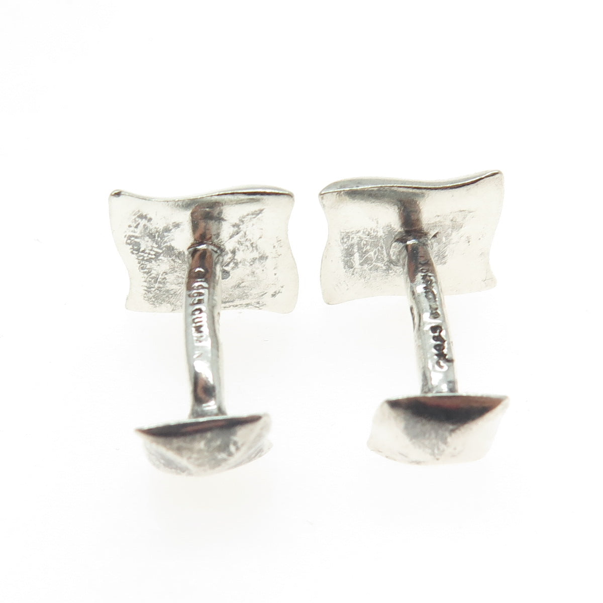 ANGELA CUMMINGS 925 Sterling Silver Vintage 1985 Modernist Cufflinks