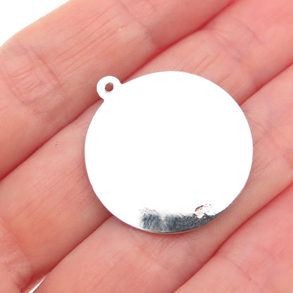 925 Sterling Silver Vintage Blue Rhinestone Elephant Charm Pendant