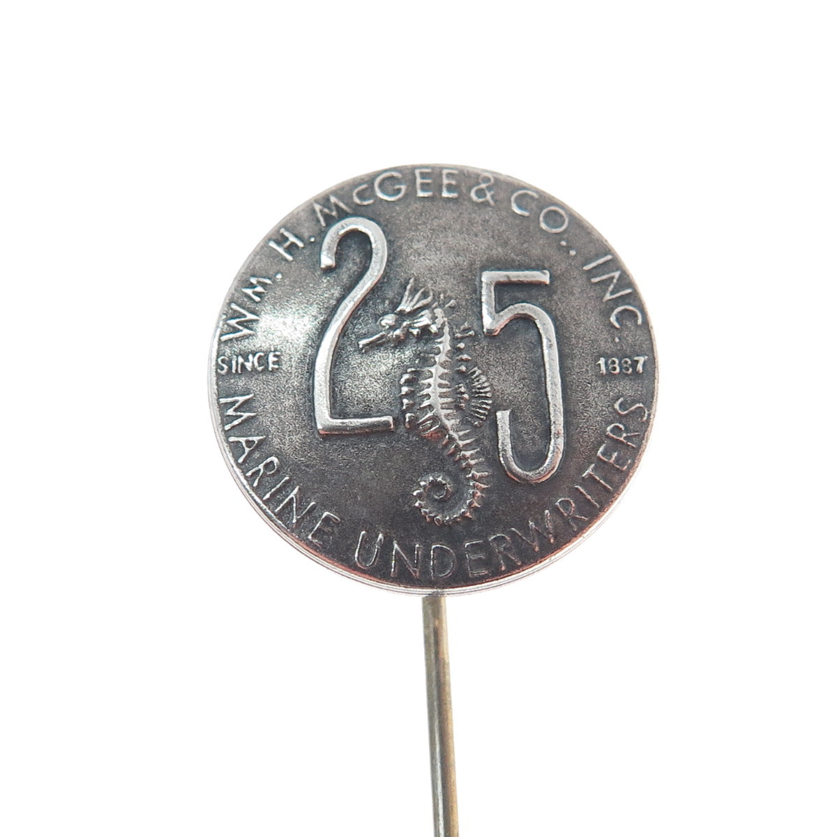 MACO 999 Silver Antique 1887 Wm. H. McGee & Co. Marine Underwriters Lapel Pin