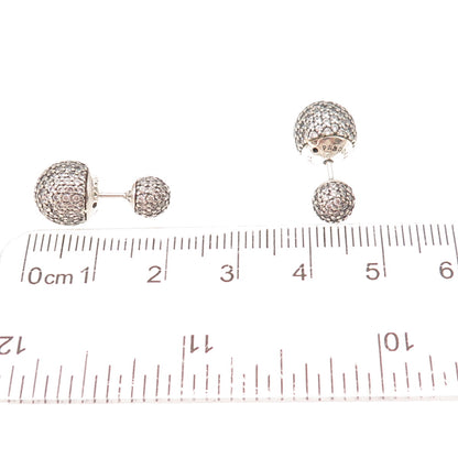 Pandora 925 Sterling Silver Round-Cut C Z Ball Stud Earrings