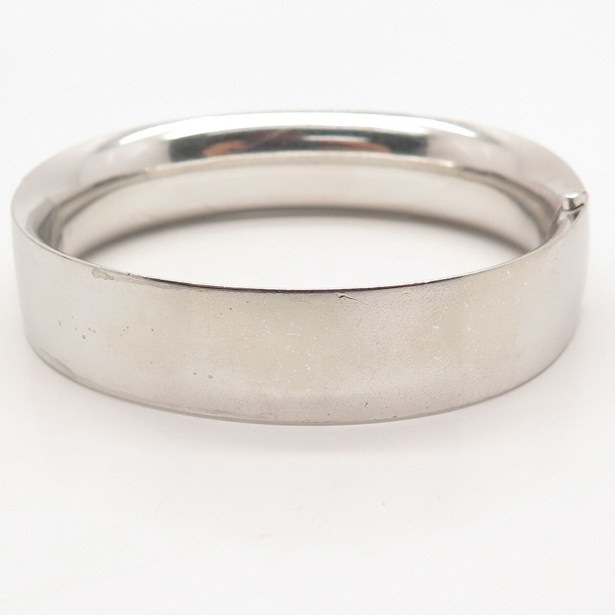925 Sterling Silver Vintage BOJAR Etched Floral Hinged Bangle Bracelet 7.5"