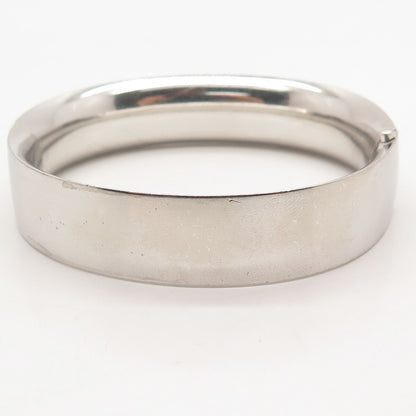 925 Sterling Silver Vintage BOJAR Etched Floral Hinged Bangle Bracelet 7.5"