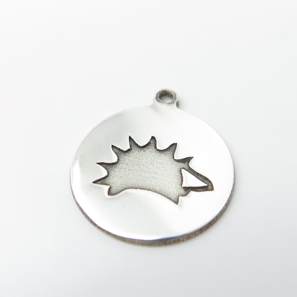 925 Sterling Silver USA Two In Town Porcupine Charm Pendant