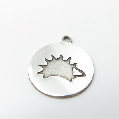 925 Sterling Silver USA Two In Town Porcupine Charm Pendant