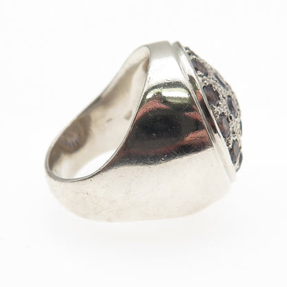 925 Sterling Silver Vintage Real Round-Cut Iolite Ring Size 7.75