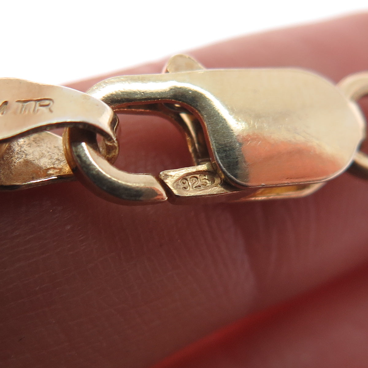 925 Sterling Silver Gold Plated Anchor Mariner Link Bracelet 8.75"