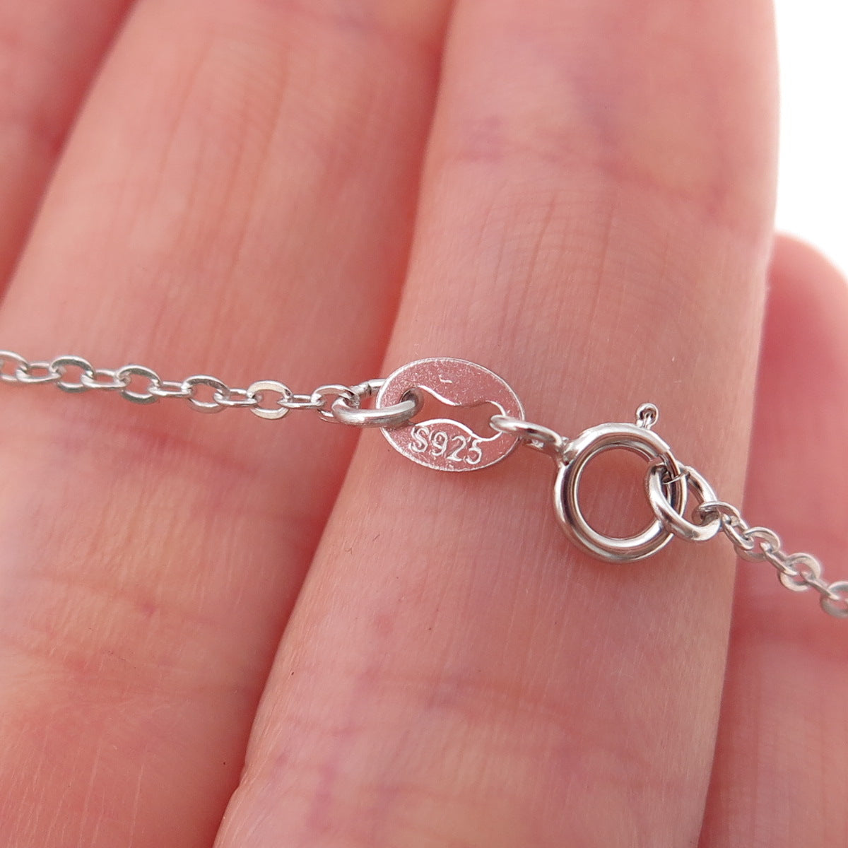 Hadassah 925 Sterling Silver 2012 Round-Cut C Z Ket Cable Chain Necklace 18"