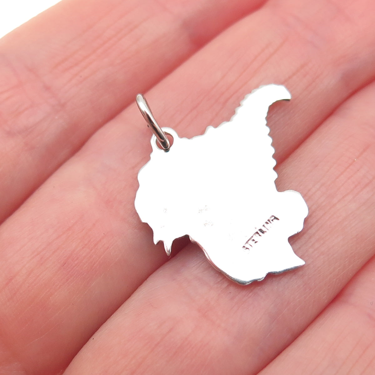 925 Sterling Silver Vintage Enamel Flower Bouquet Mini Charm Pendant