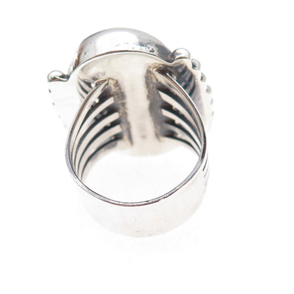 Gilo & Grace Nakai Navajo Old Pawn 925 Sterling Silver Vintage MOP Ring Size 8