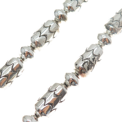 Old Pawn Sterling Silver Vintage Southwestern Beaded Chain Tribal Necklace 22"