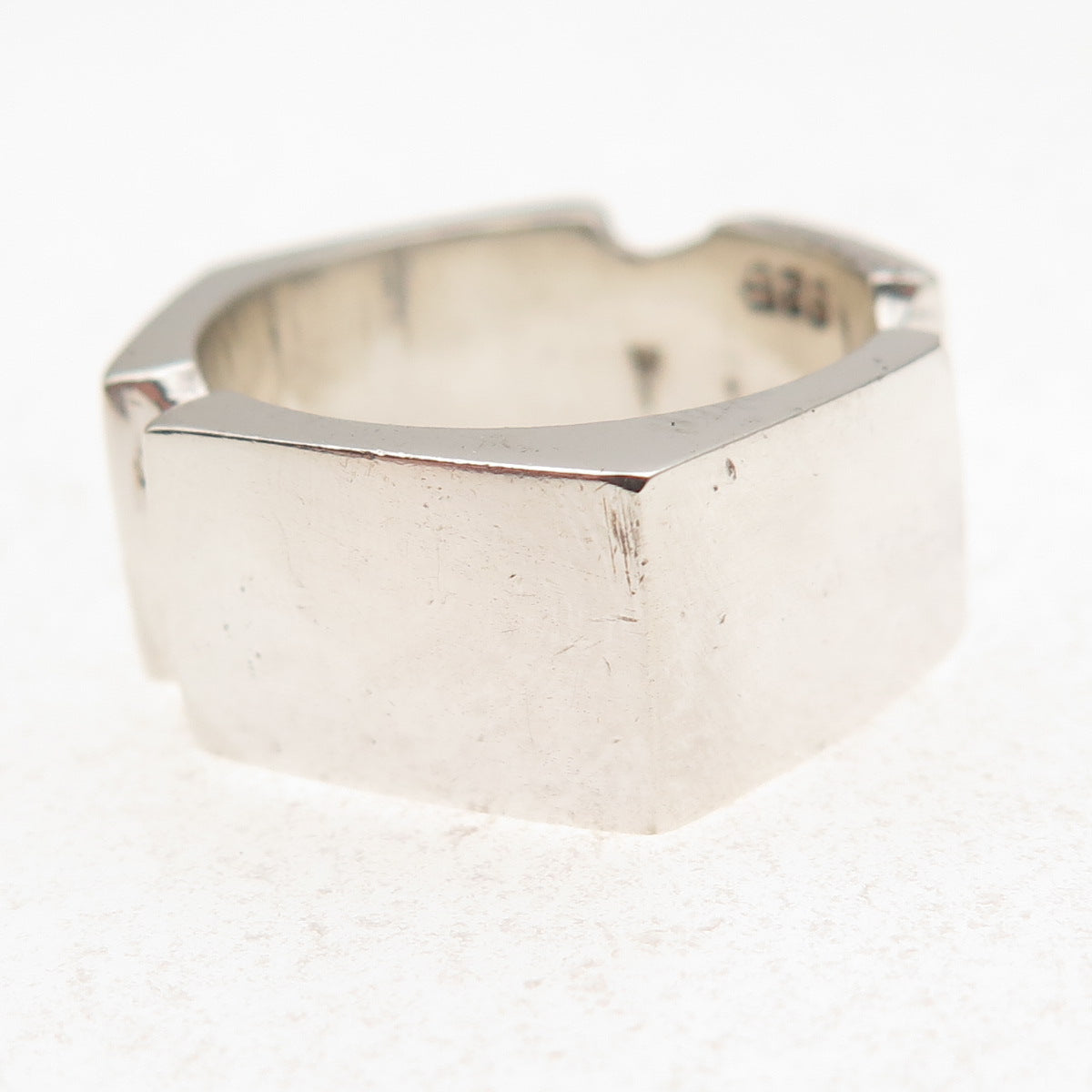 925 Sterling Silver Vintage Mexico Modernist Ring Size 9.25