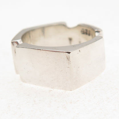 925 Sterling Silver Vintage Mexico Modernist Ring Size 9.25