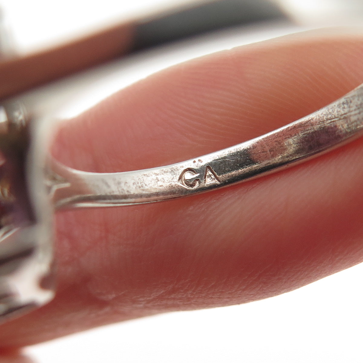 925 Sterling Silver Vintage Lab-Created Peacock Sapphire Ring Size 9