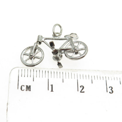 925 Sterling Silver Antique Art Deco Bicycle Minimalist Charm Pendant