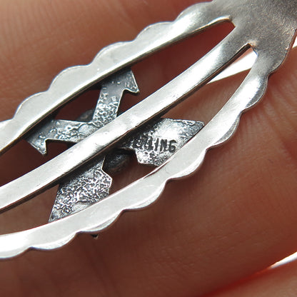 Old Pawn 925 Sterling Vintage Bisbee Turquoise Arrow Adjustable Bracelet 5.25"