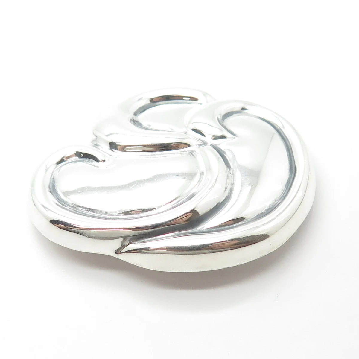 925 Sterling Silver Vintage Mexico Ribbed Pin Brooch