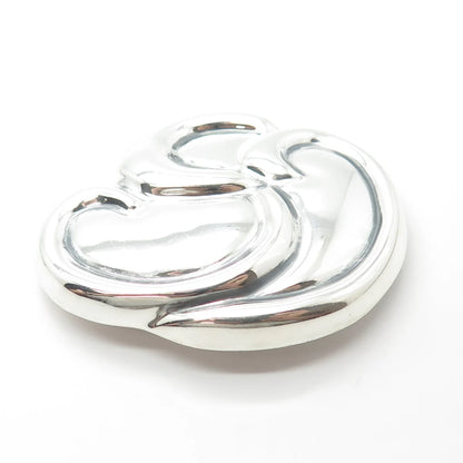 925 Sterling Silver Vintage Mexico Ribbed Pin Brooch