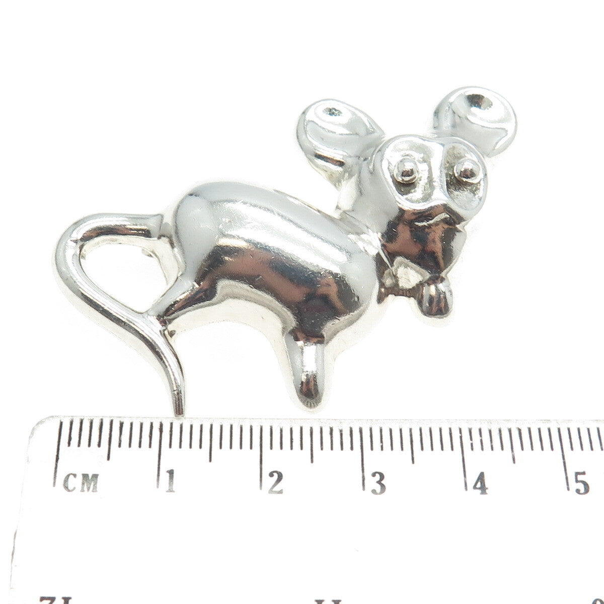 925 Sterling Silver Vintage Mexico Modernist Mouse Pin Brooch