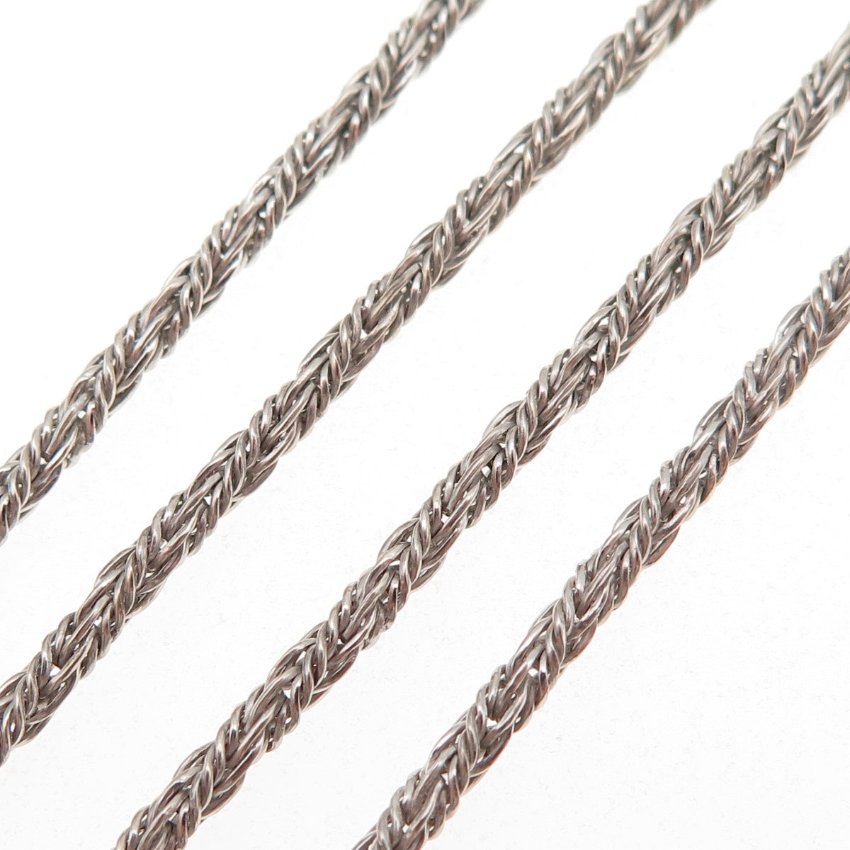 UnoAErre 925 Sterling Silver Vintage Italy Twisted Rope Chain Necklace 24"