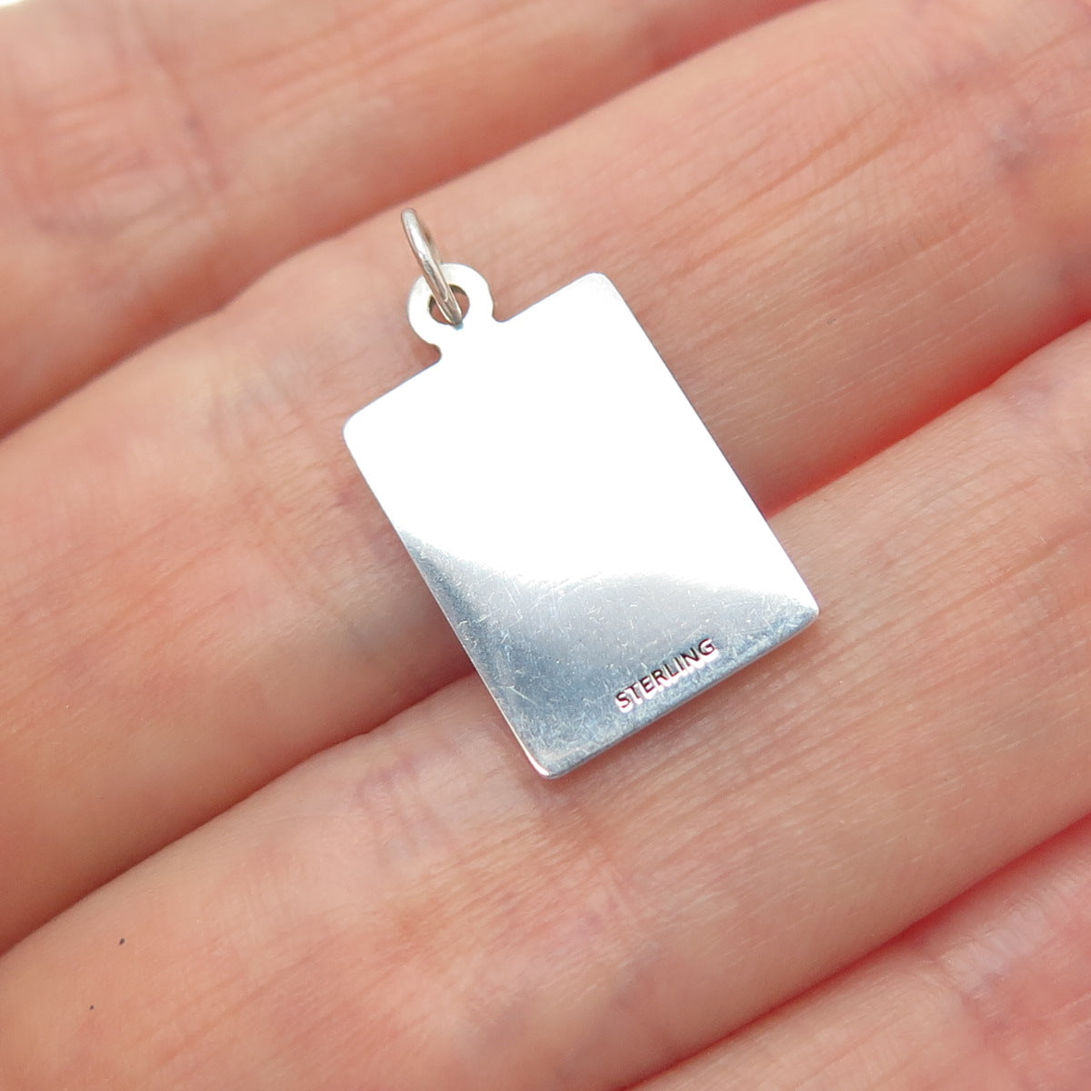 925 Sterling Silver Red Enamel I'm Not A Cheap Minimalist Charm Pendant