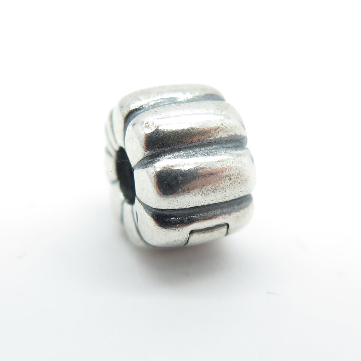 PANDORA 925 Sterling Silver Ribbed Clip Charm